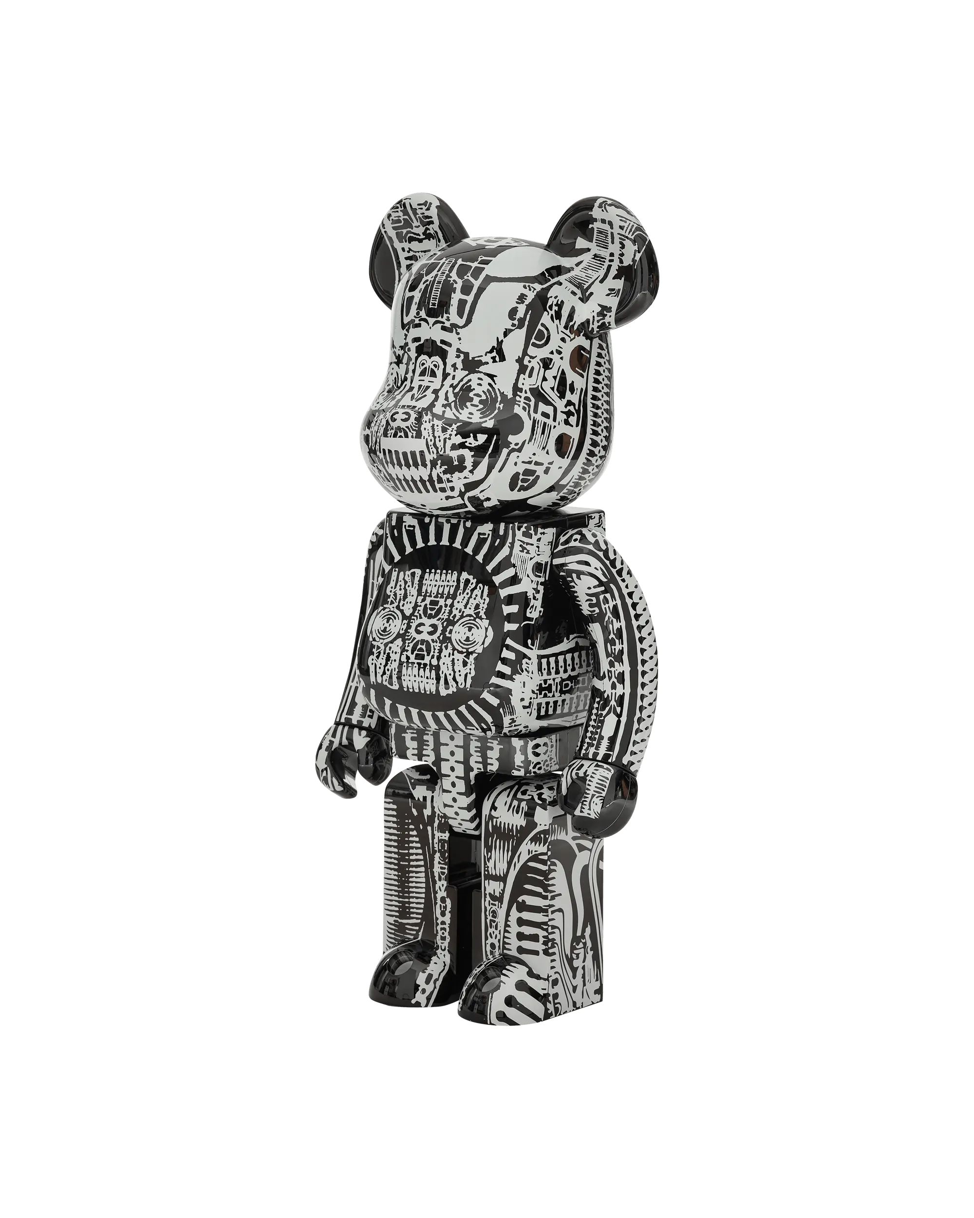 1000% H.R. Giger Chrome Version Be@rbrick Black