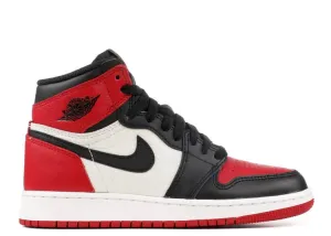 AIR JORDAN 1 RETRO HIGH OG BG 'BRED TOE' sneakers, red