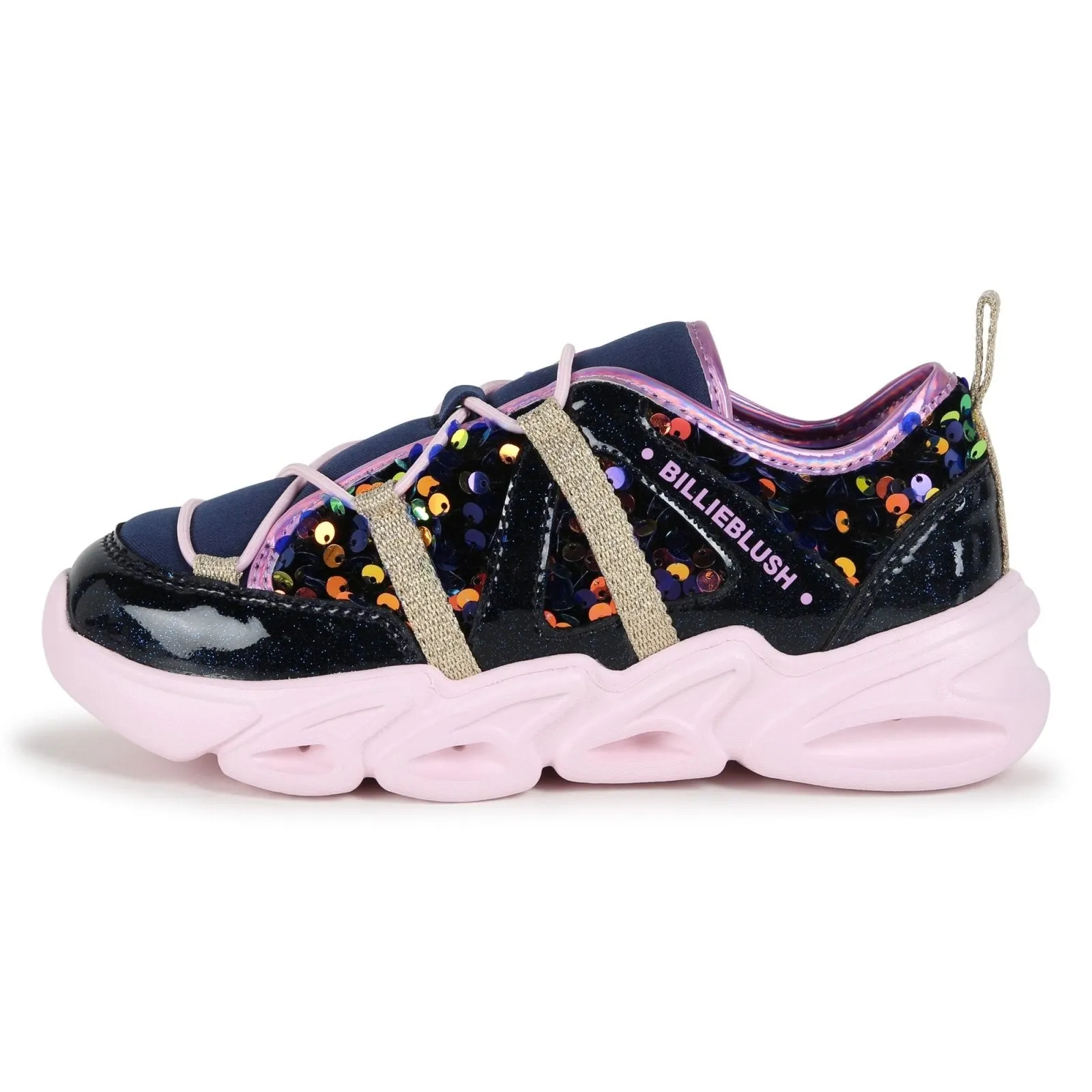 Billieblush Girls Navy Glitter Light Up Sneakers