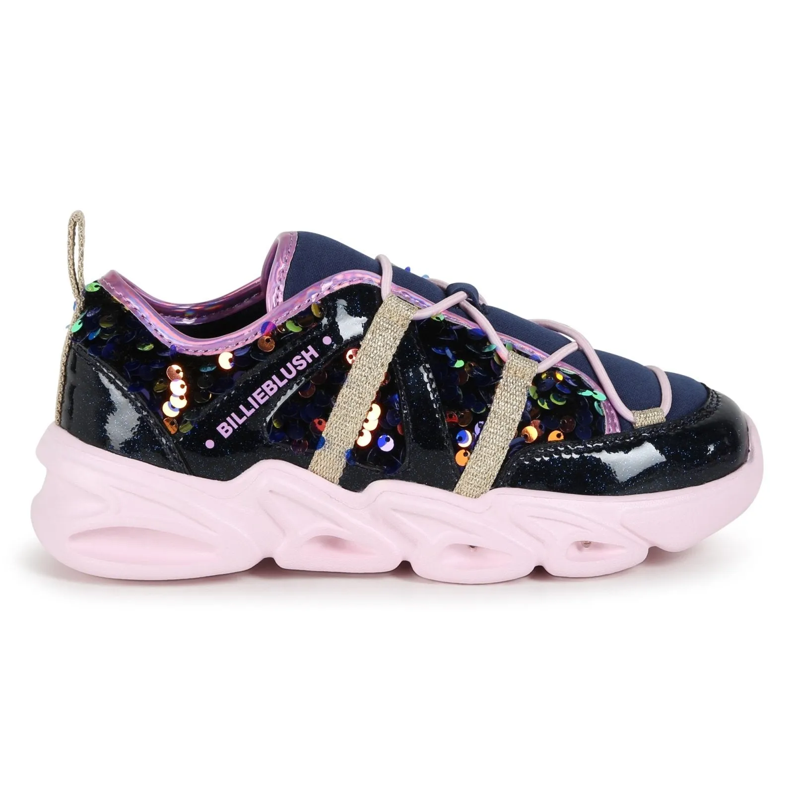 Billieblush Girls Navy Glitter Light Up Sneakers