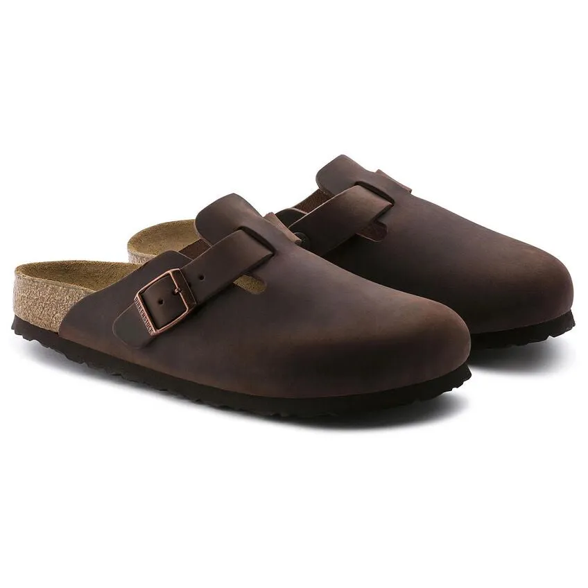 BIRKENSTOCK BOSTON SOFT FOOTBED CLOG - HABANA OILED LEATHER