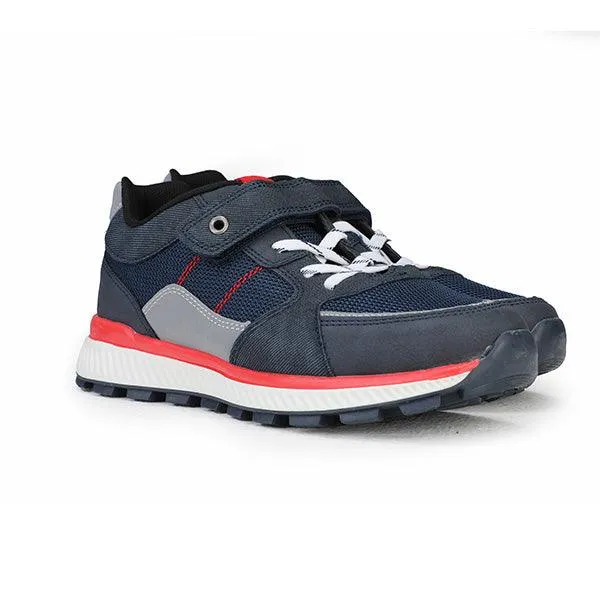 BOYS NAVY BLUE SNEAKERS WITH RED INSOLE