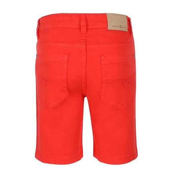 BOYS RED 5 POCKETS TWILL SHORTS