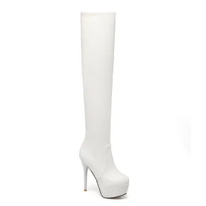 Chic Boots Side Zipper Ultra High Heel Simple Design Vogue Shoes