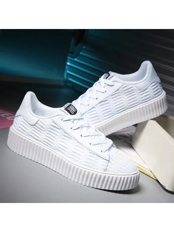 Chic Tie Up Mesh Breathable Athletic Shoes