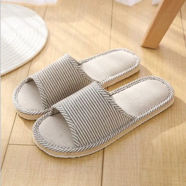 Comfortable Flat Shoes Linen Linen Slippers