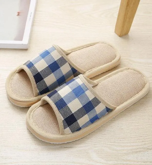 Comfortable Flat Shoes Linen Linen Slippers