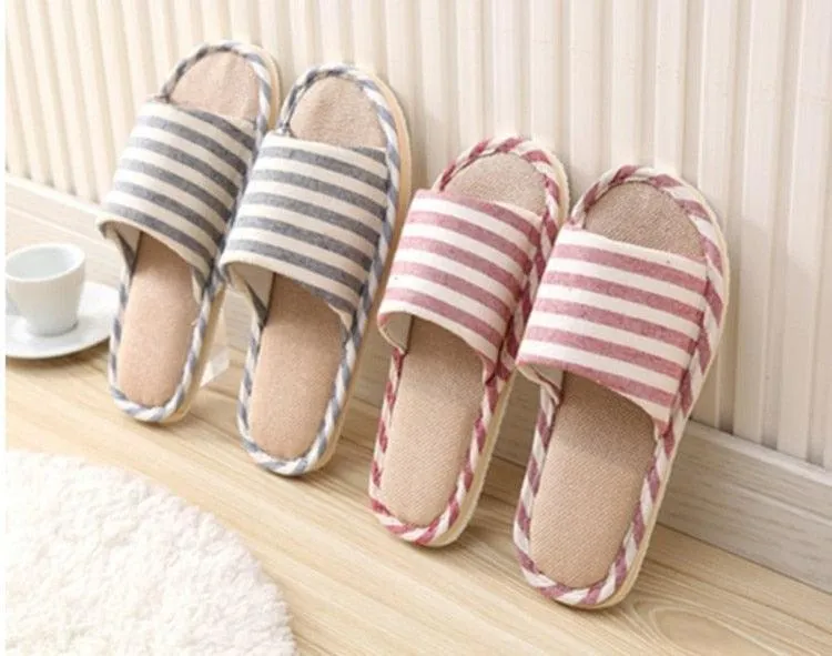 Comfortable Flat Shoes Linen Linen Slippers