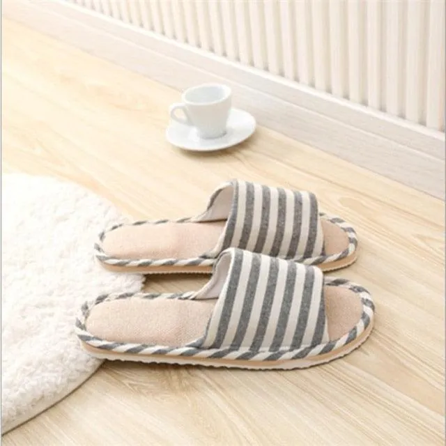 Comfortable Flat Shoes Linen Linen Slippers