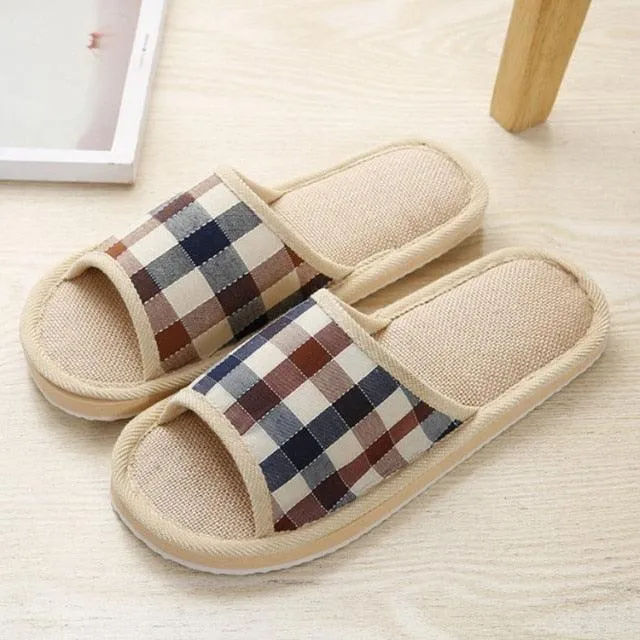 Comfortable Flat Shoes Linen Linen Slippers