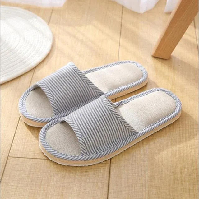 Comfortable Flat Shoes Linen Linen Slippers