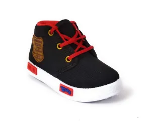 Coolz Kids Unisex Casual Shoes Play-1 for 1.5-4.5 Years Boys and Girls (Black - Red, 2_years)