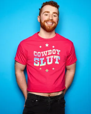 Cowboy s/ut in hologram -  fuchsia tshirt crop / low cut crop