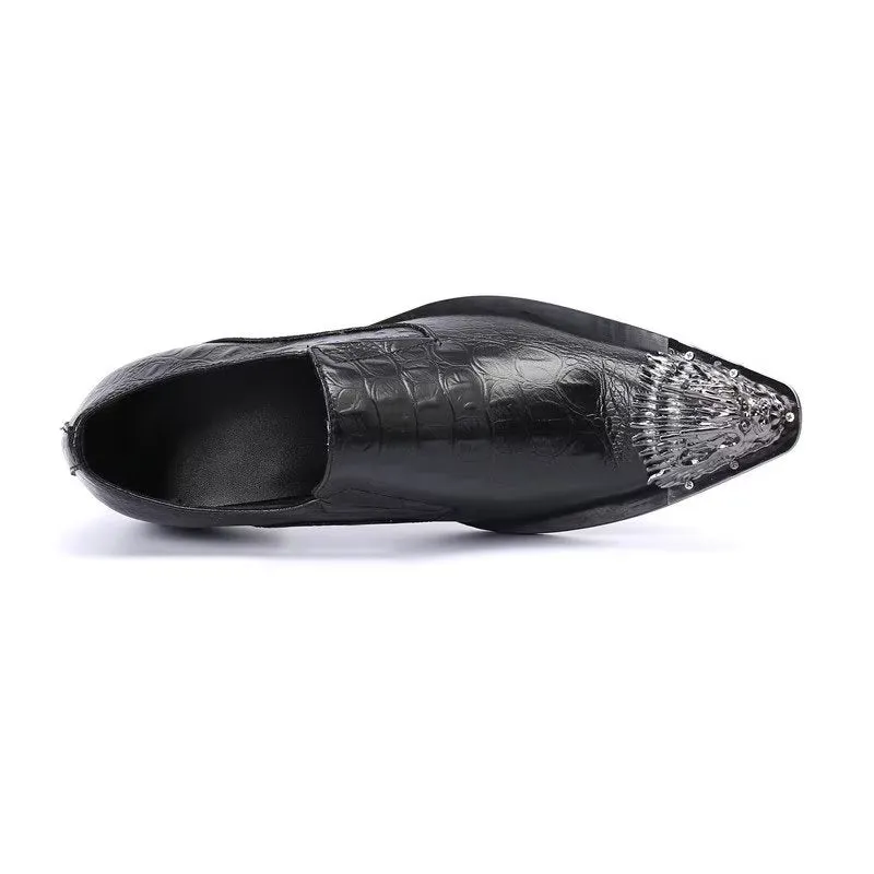 CrocLeather Elegance Slip-on Dress Shoes