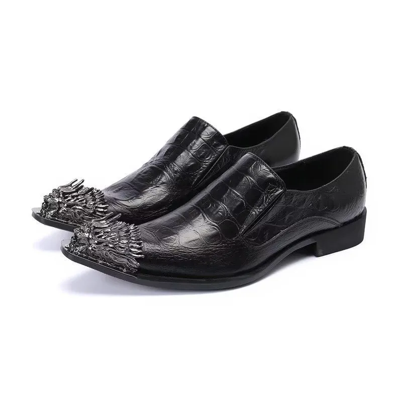 CrocLeather Elegance Slip-on Dress Shoes