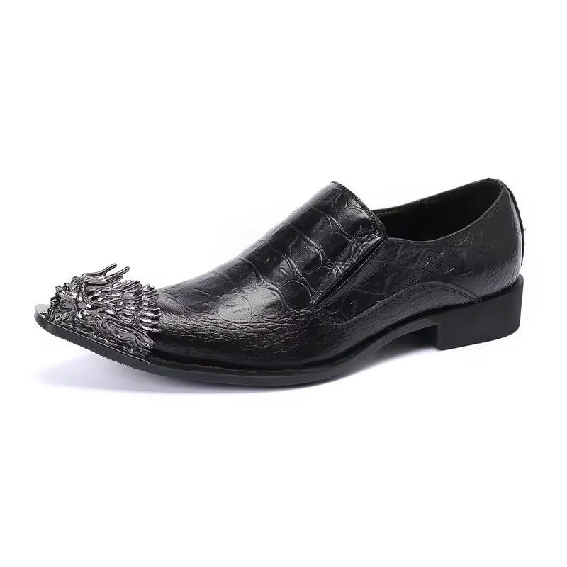 CrocLeather Elegance Slip-on Dress Shoes