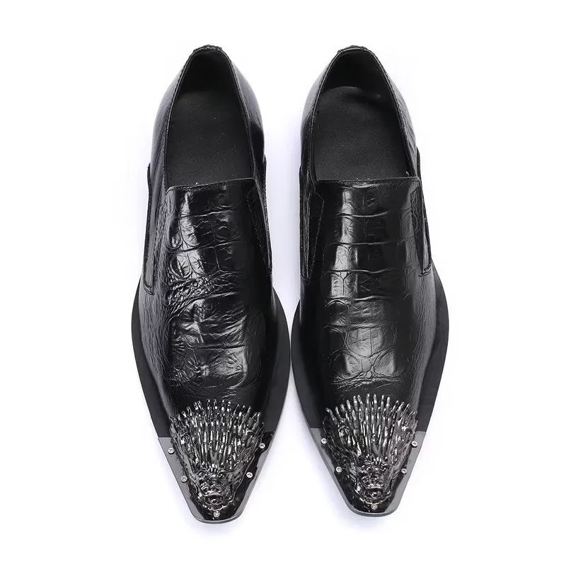 CrocLeather Elegance Slip-on Dress Shoes