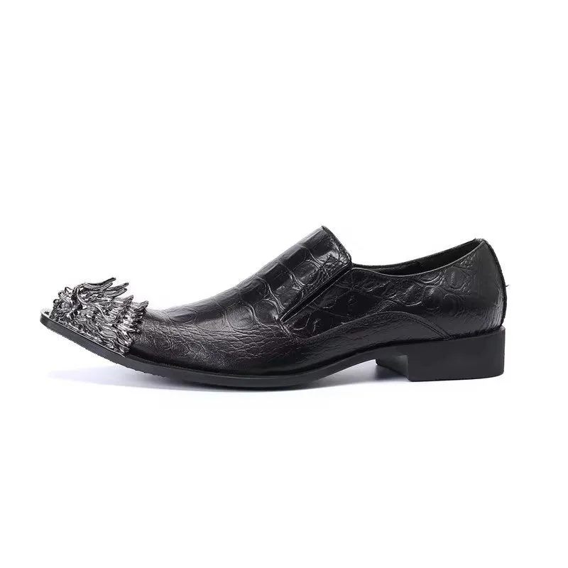 CrocLeather Elegance Slip-on Dress Shoes