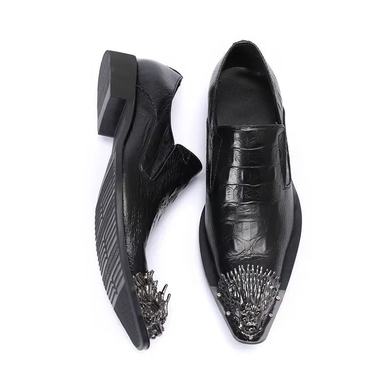 CrocLeather Elegance Slip-on Dress Shoes