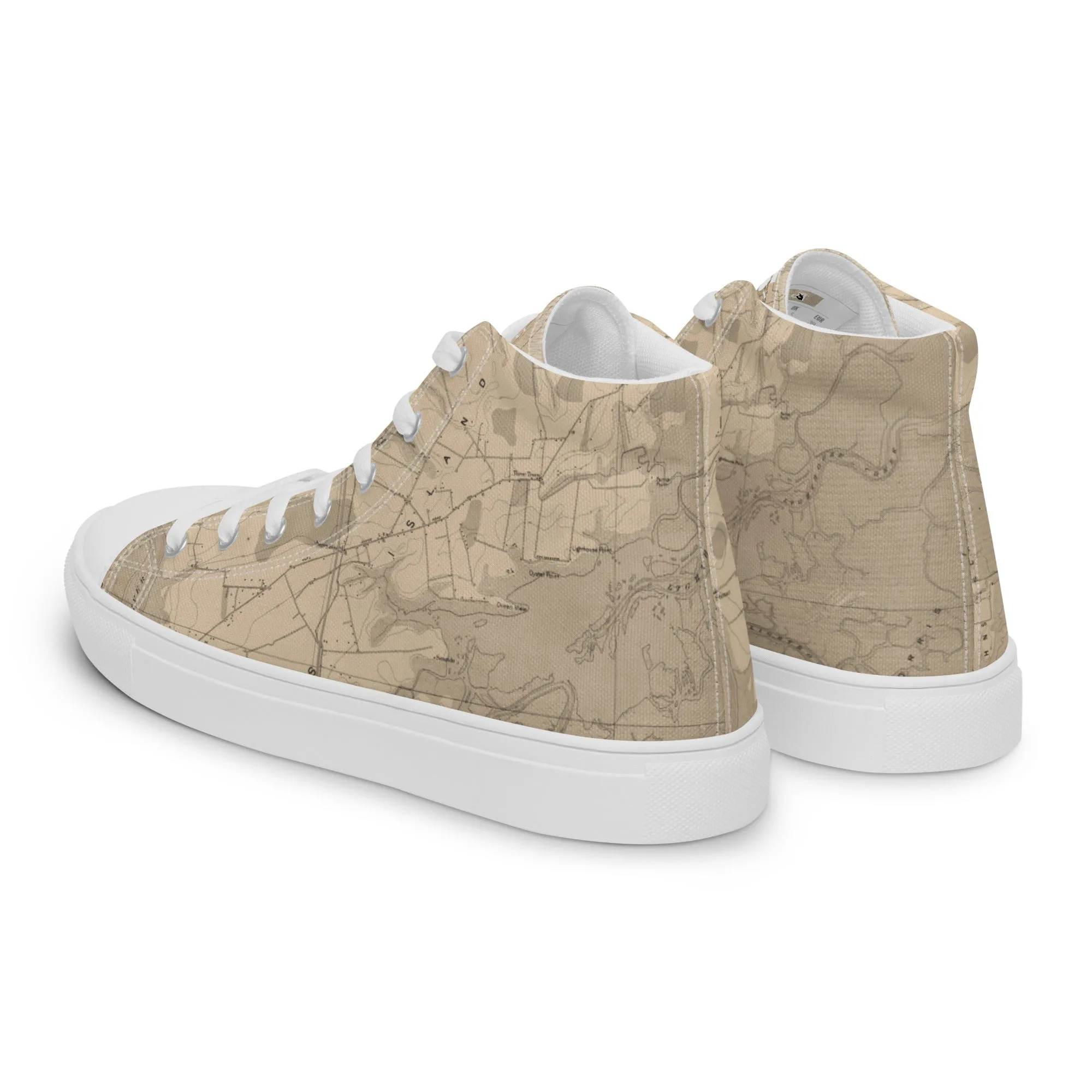 Descendants of the Island JI Map Parchments Men’s high top canvas shoes