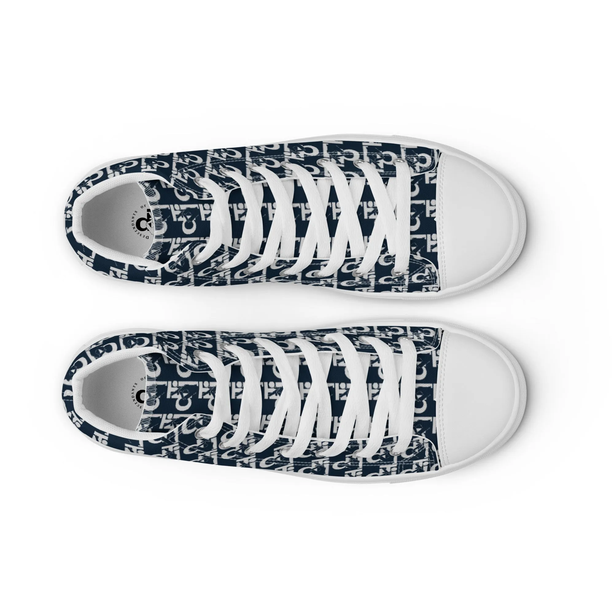 Descendants of the Island Navy and Grey Men’s high top canvas shoes