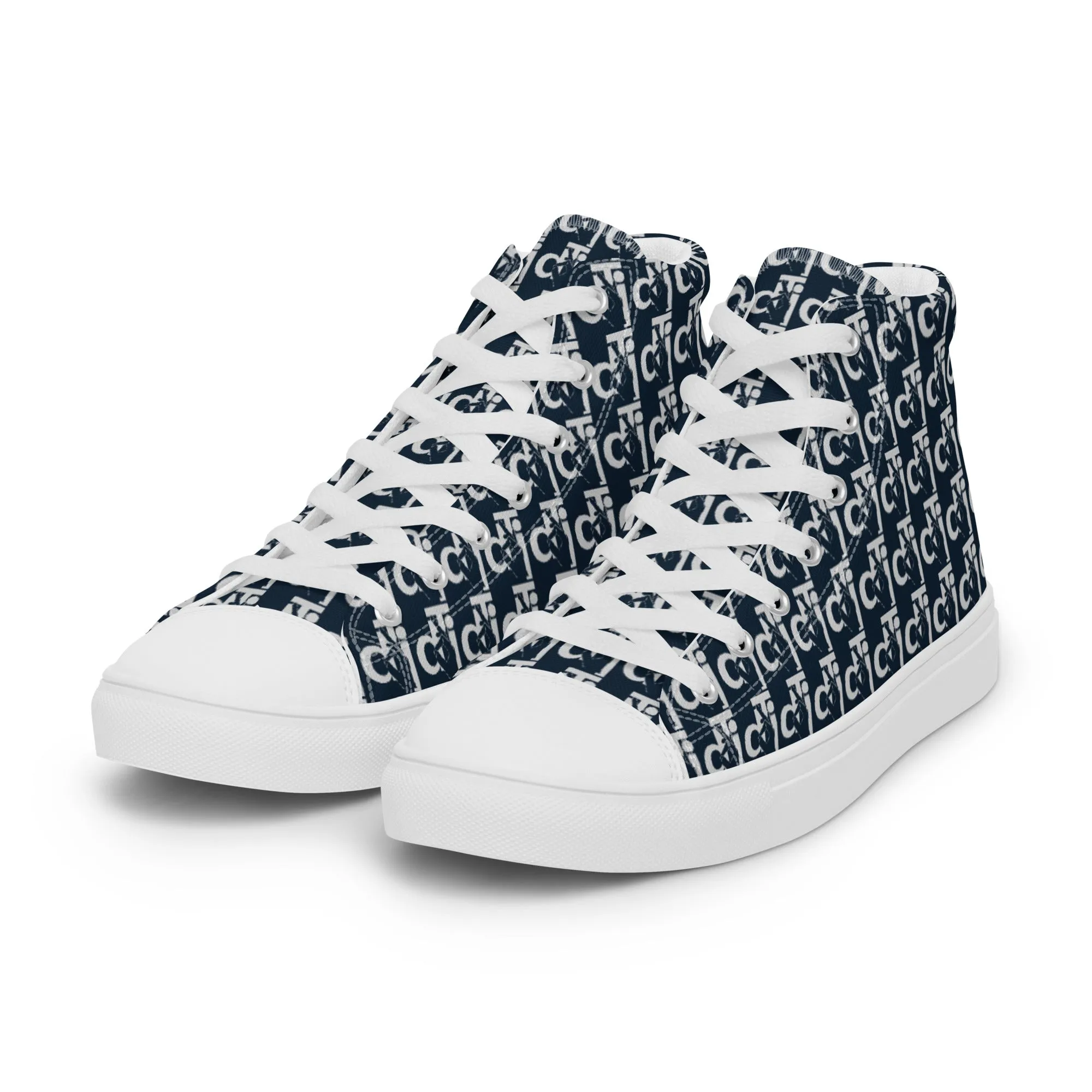 Descendants of the Island Navy and Grey Men’s high top canvas shoes