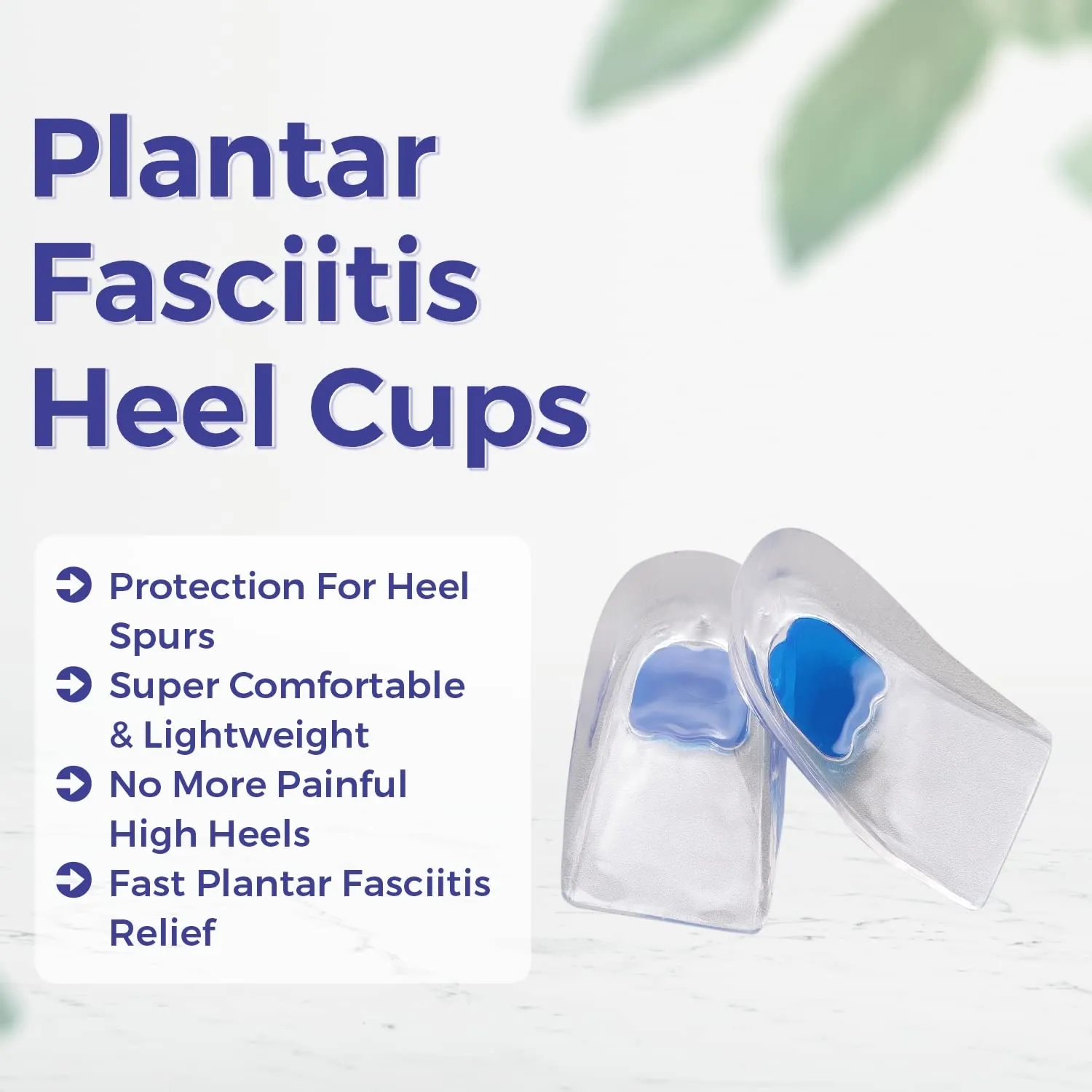 Dr Foot Gel Heel Cups Pair | Foot Comfort Support Protectors | For Bone Spurs Pain Relief Protectors Of Your Sore | Massaging & Shock Absorbing Gel | For Men - 1 Pair (Pack of 10)