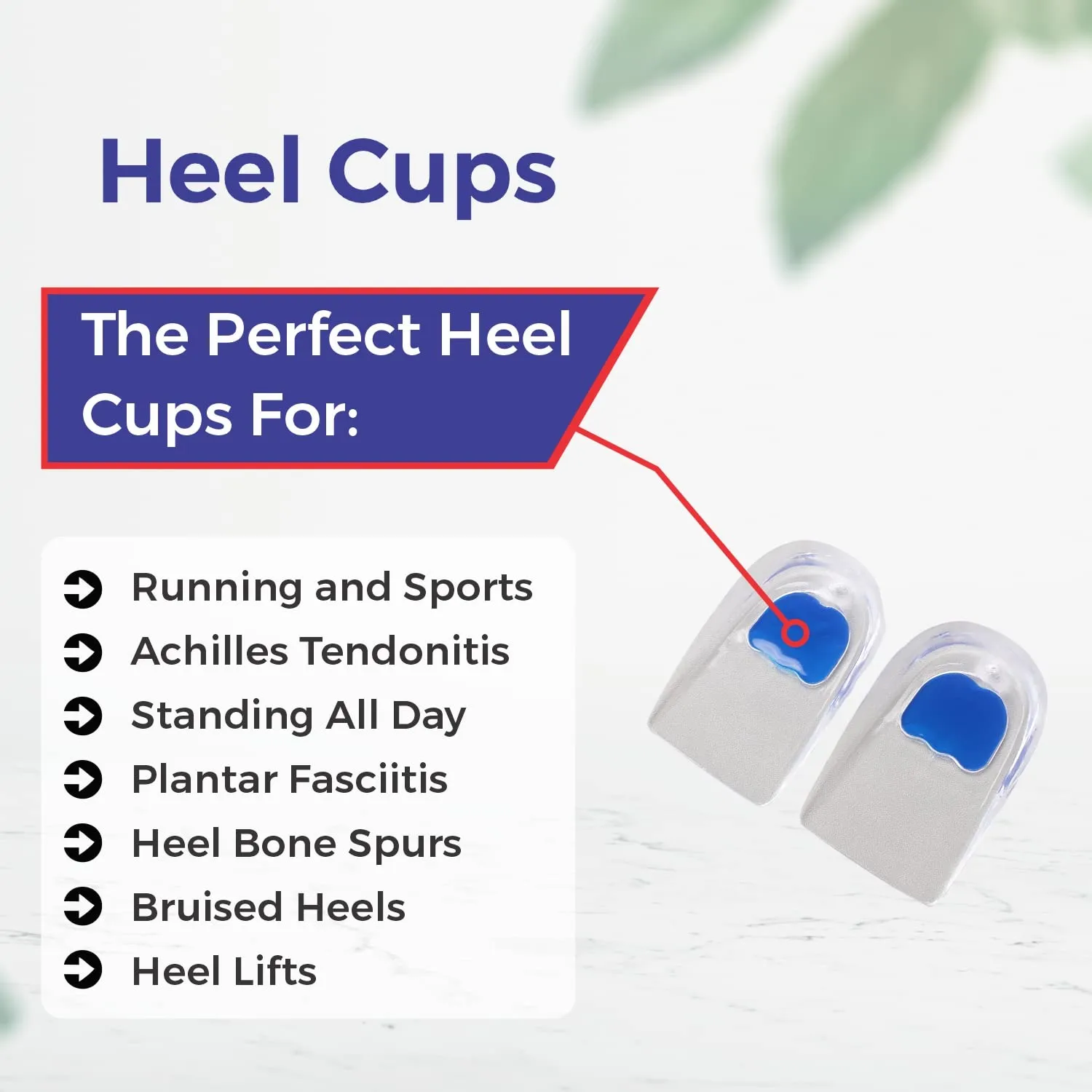 Dr Foot Gel Heel Cups Pair | Foot Comfort Support Protectors | For Bone Spurs Pain Relief Protectors Of Your Sore | Massaging & Shock Absorbing Gel | For Men - 1 Pair (Pack of 2)