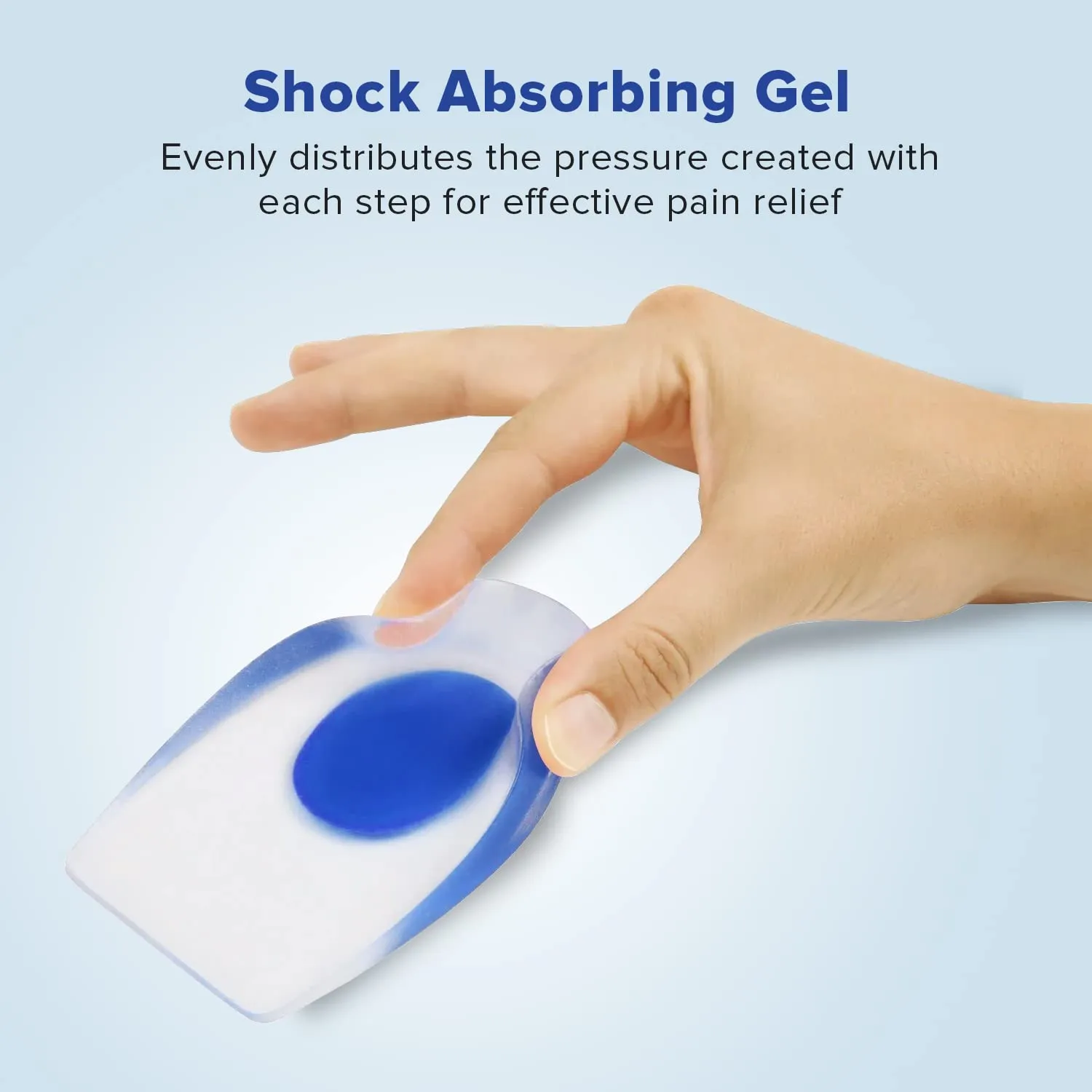 Dr Foot Silicone Gel Heel Cups With Shock Absorbing Support | For Plantar Fasciitis, Achilles Pain, Orthotic Inserts, Heel Cups For Heel Pain & Spurs| For Men & Women (Size - S) (Pack of 5)