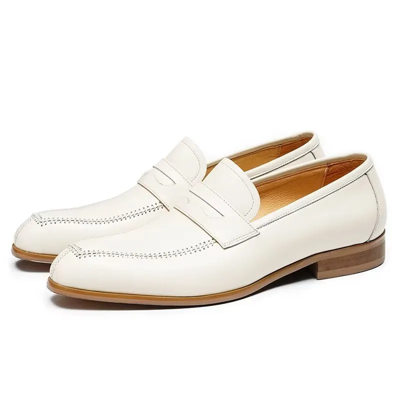 Embossed Elegance Slip-on Square Toe Dress Shoes