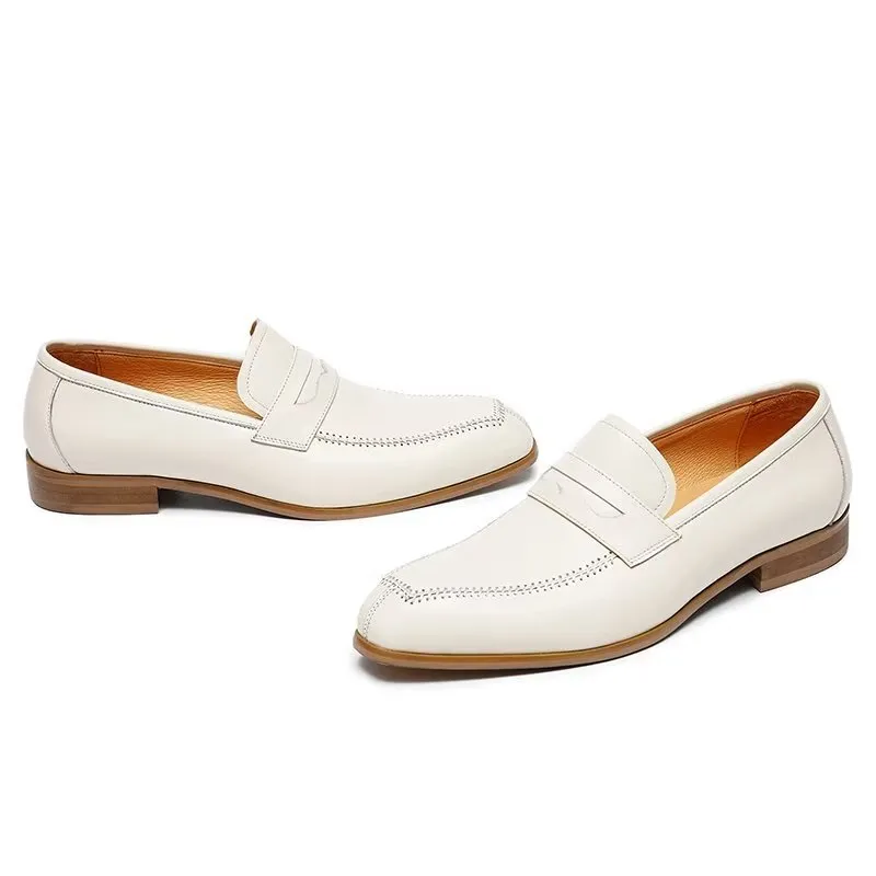 Embossed Elegance Slip-on Square Toe Dress Shoes