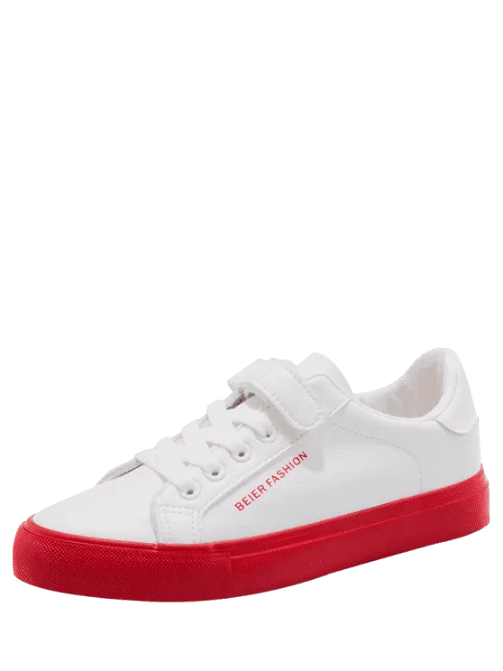 Fashion Letter Contrasting Color Skate Shoes