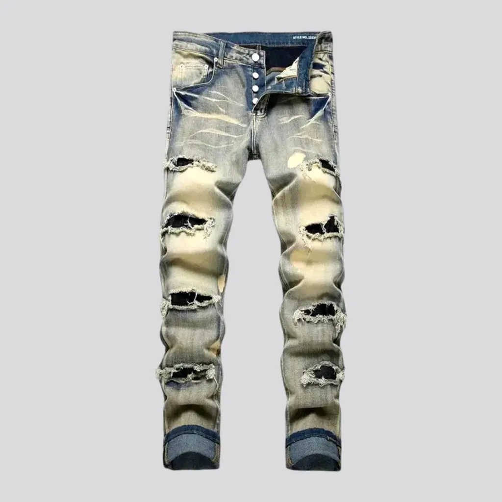 Fashion mid rise jeans for men