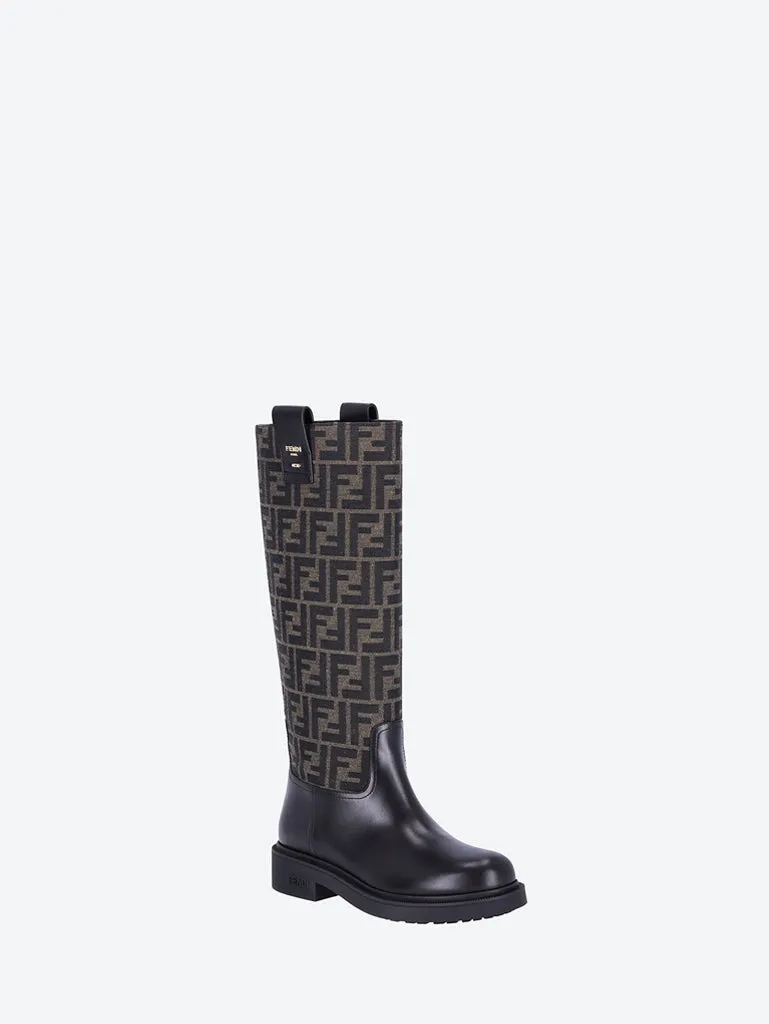 Fendi filo vitello tessuto  jacquard ff boots