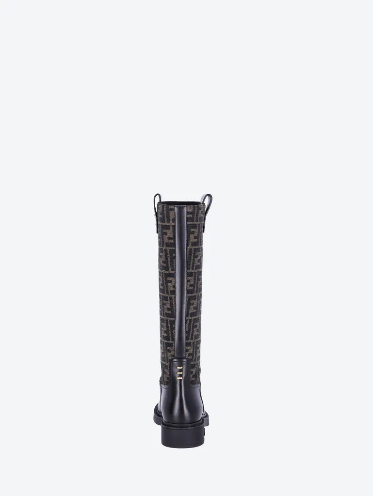 Fendi filo vitello tessuto  jacquard ff boots