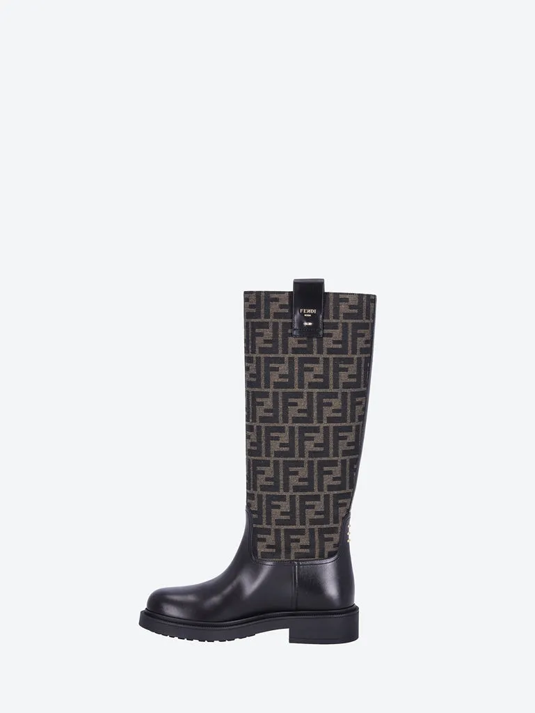 Fendi filo vitello tessuto  jacquard ff boots