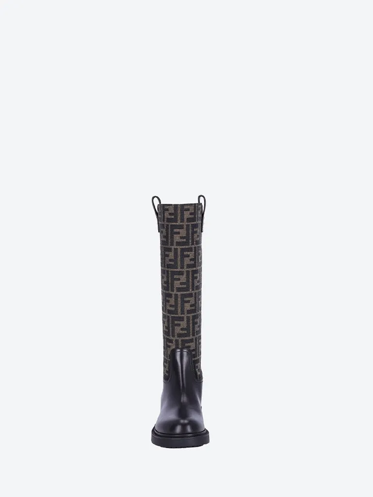 Fendi filo vitello tessuto  jacquard ff boots