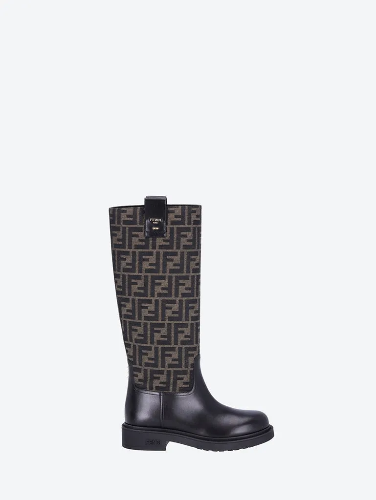 Fendi filo vitello tessuto  jacquard ff boots