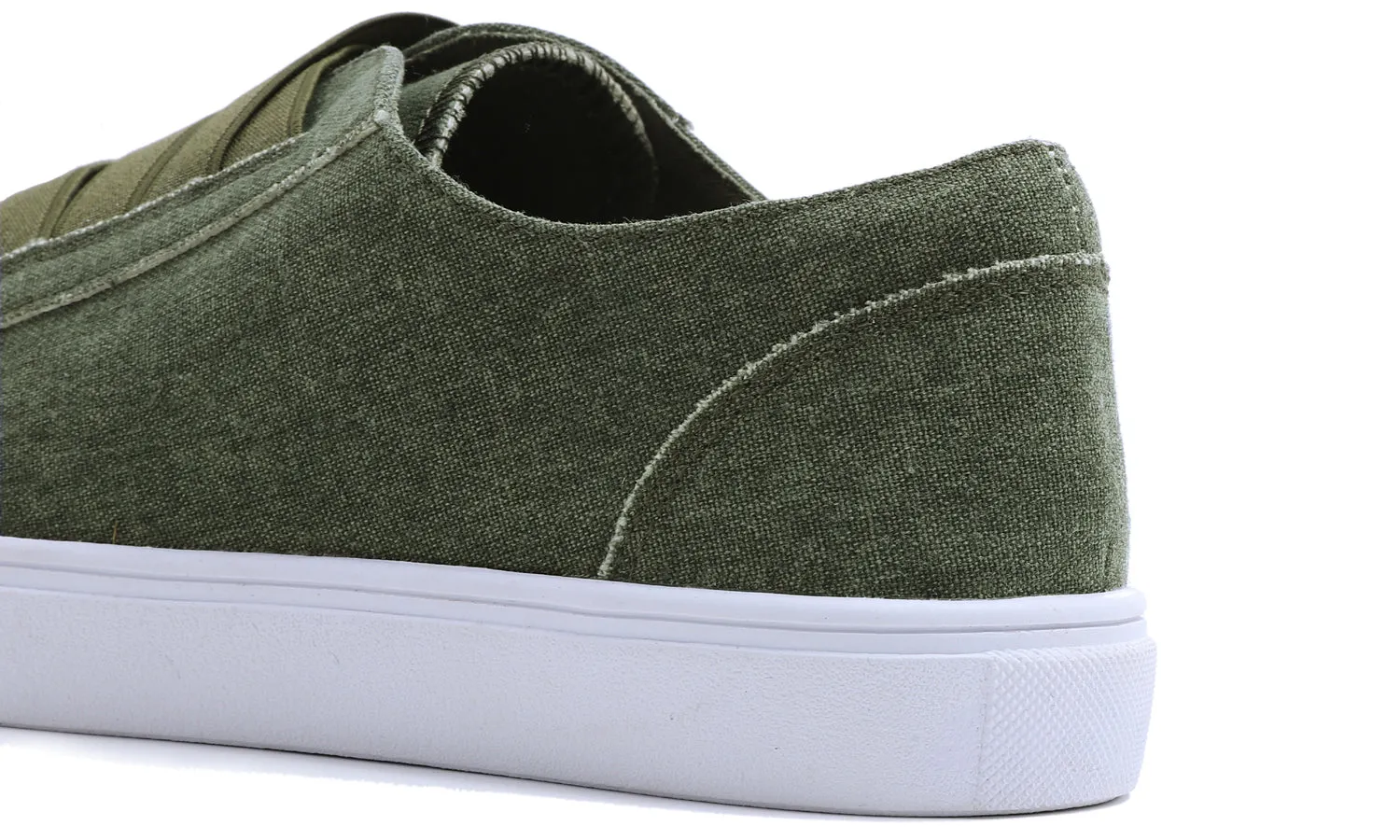 Feversole Women's Casual Slip On Sneaker Comfort Cupsole Loafer Flats Fashion Canvas Easy Elastic Low Top Dark Green