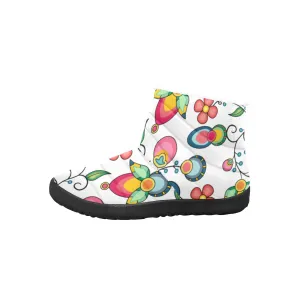 Floral Bounty White Men's Padded Winter Boot