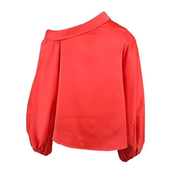 GIRLS ASYMMETRICAL BLOUSE - CORAL