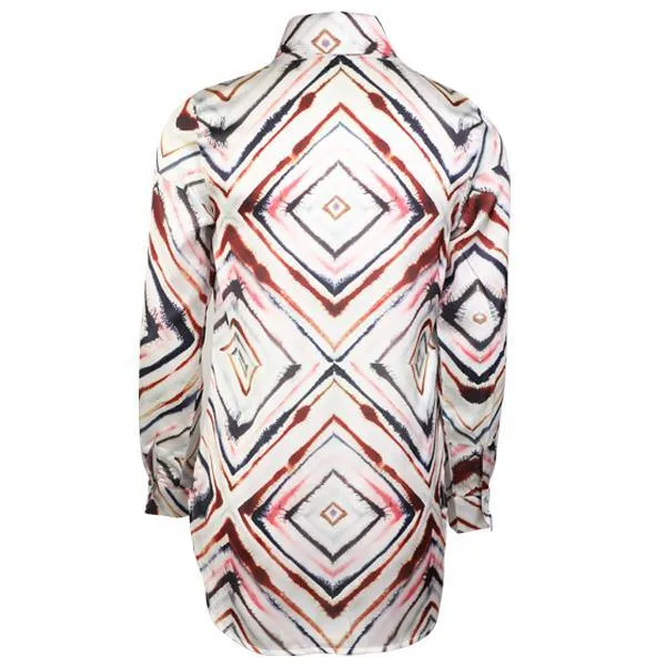 GIRLS SATEEN PRINT SHIRT - MULTICOLORED