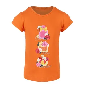 GIRLS T-SHIRT WITH FLOWER PRINT - ORANGE