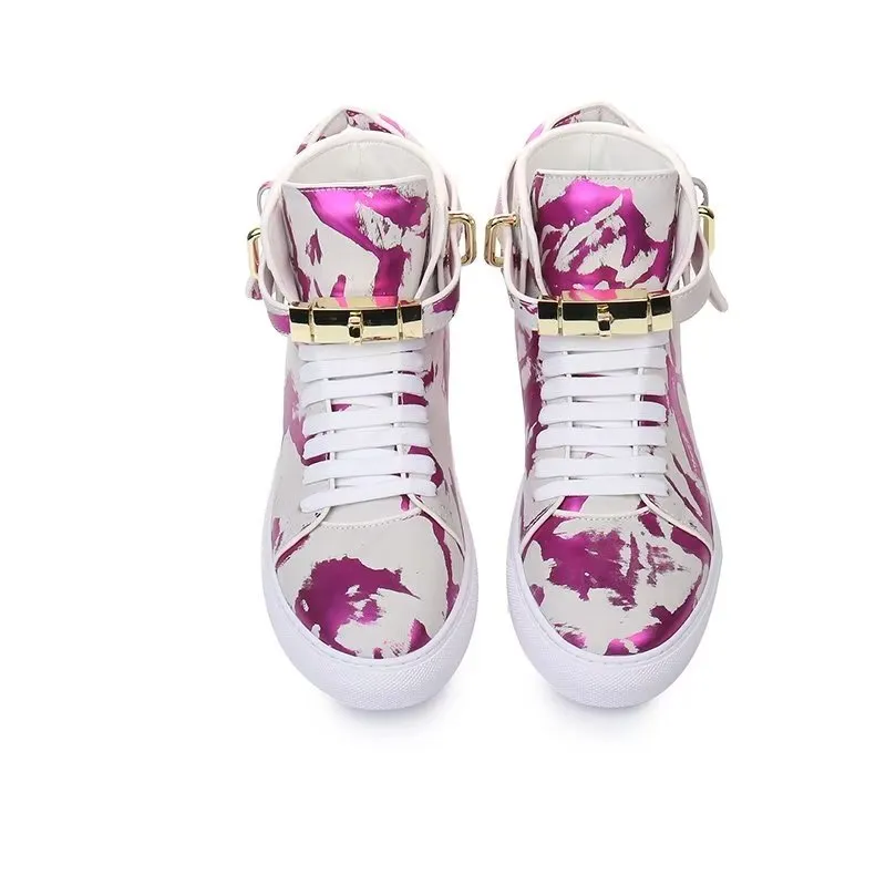 Graffiti Artisan Cow Leather High Top Sneaks