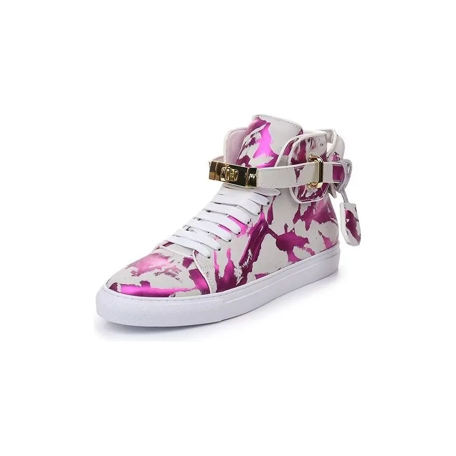 Graffiti Artisan Cow Leather High Top Sneaks