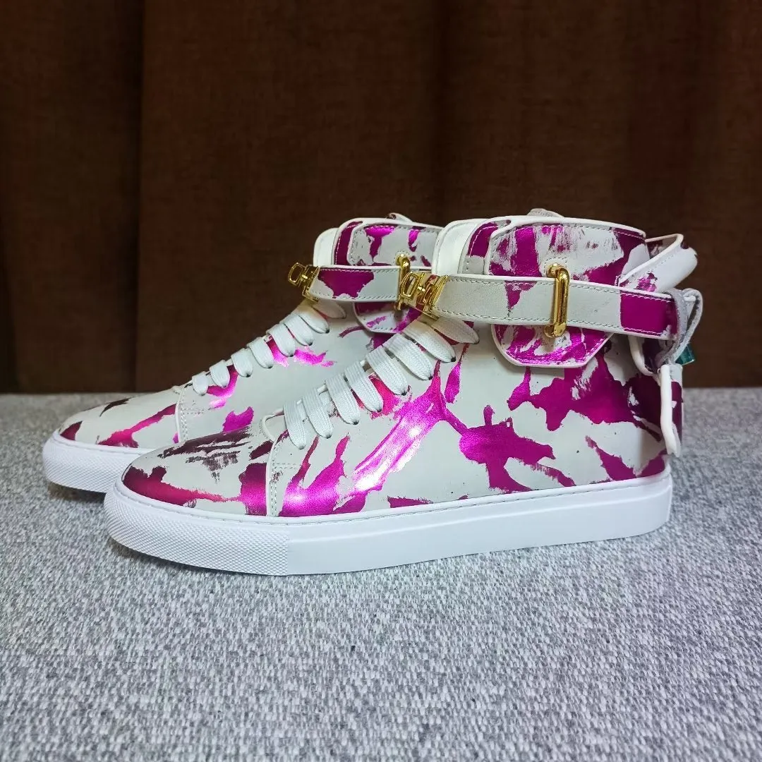 Graffiti Artisan Cow Leather High Top Sneaks