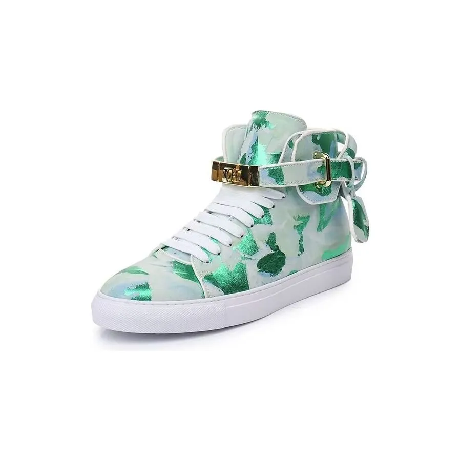 Graffiti Artisan Cow Leather High Top Sneaks