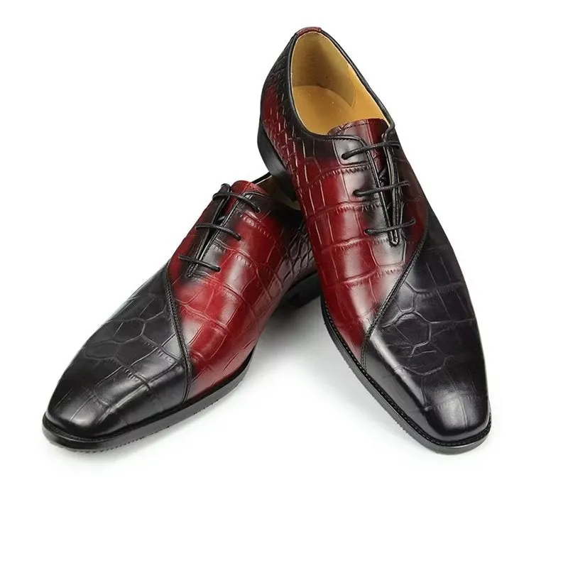 GroomLux Classy Brogue Leather Wedding Shoes