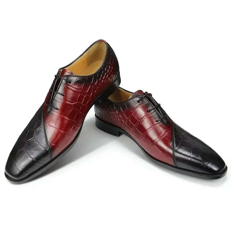 GroomLux Classy Brogue Leather Wedding Shoes