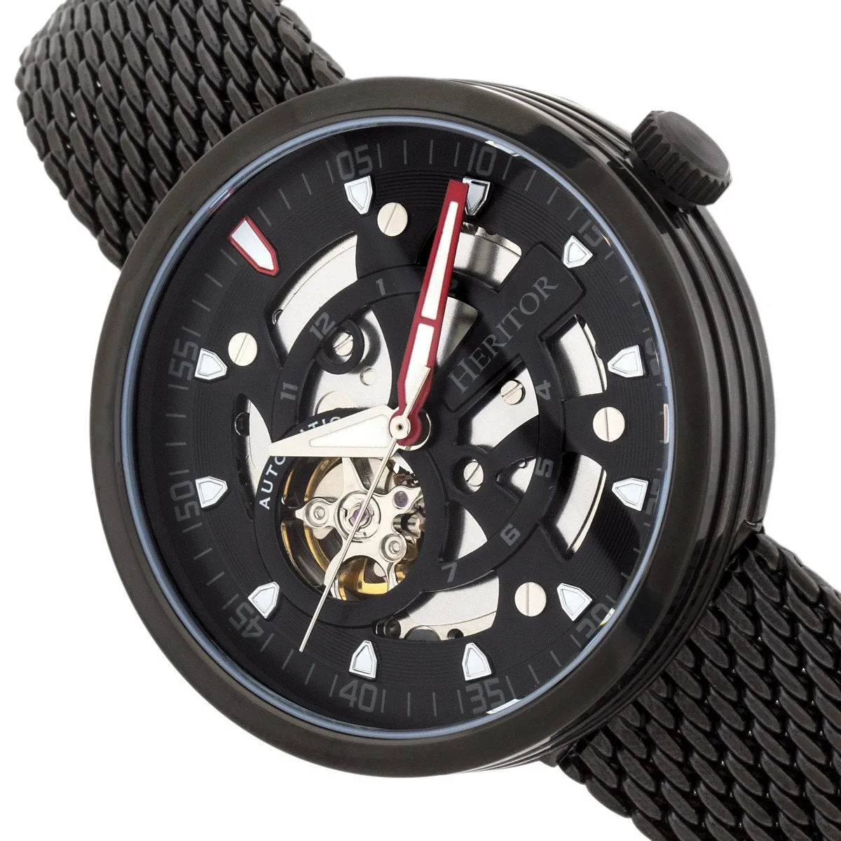 Heritor Automatic Jasper Skeleton Bracelet Watch